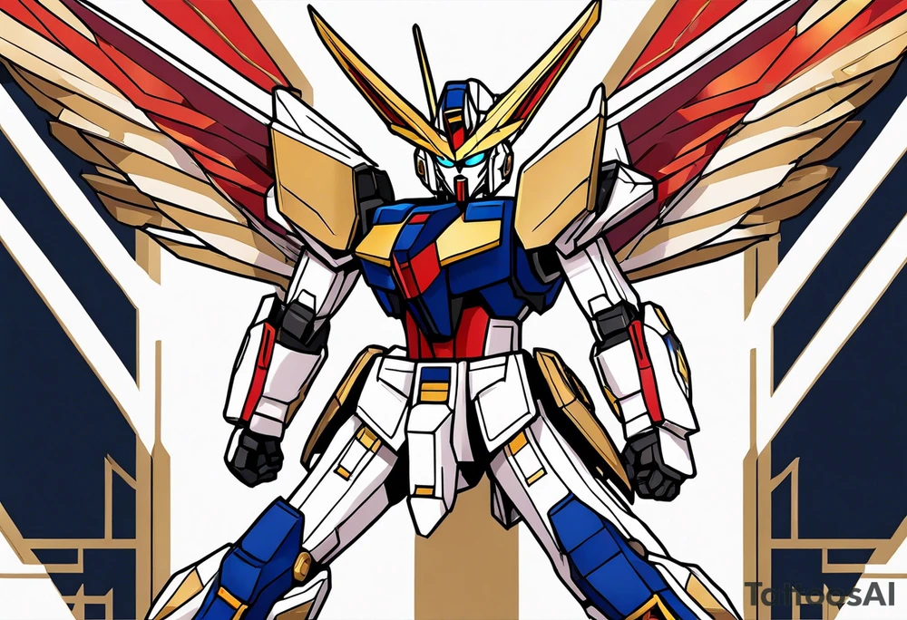 would like a gundamwing wing zero embedded with samurai background tattoo idea