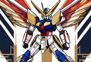 would like a gundamwing wing zero embedded with samurai background tattoo idea