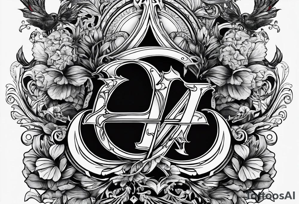 the letters A W R tattoo idea