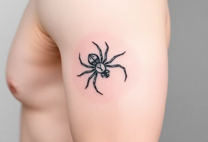 Spider crawling down sideways with the letter Y on the body of the spider tattoo idea