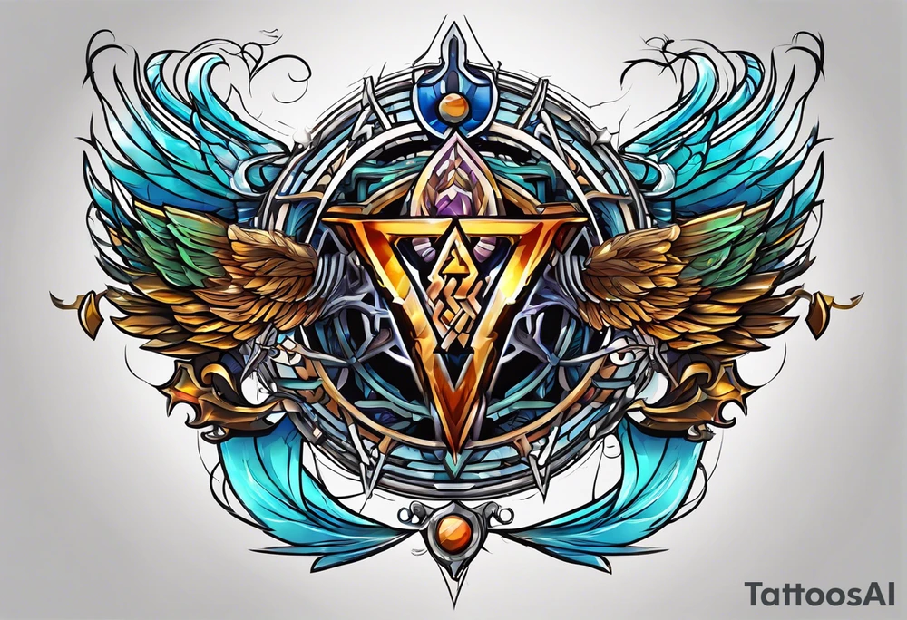 Cyber sigil with the name krah tattoo idea