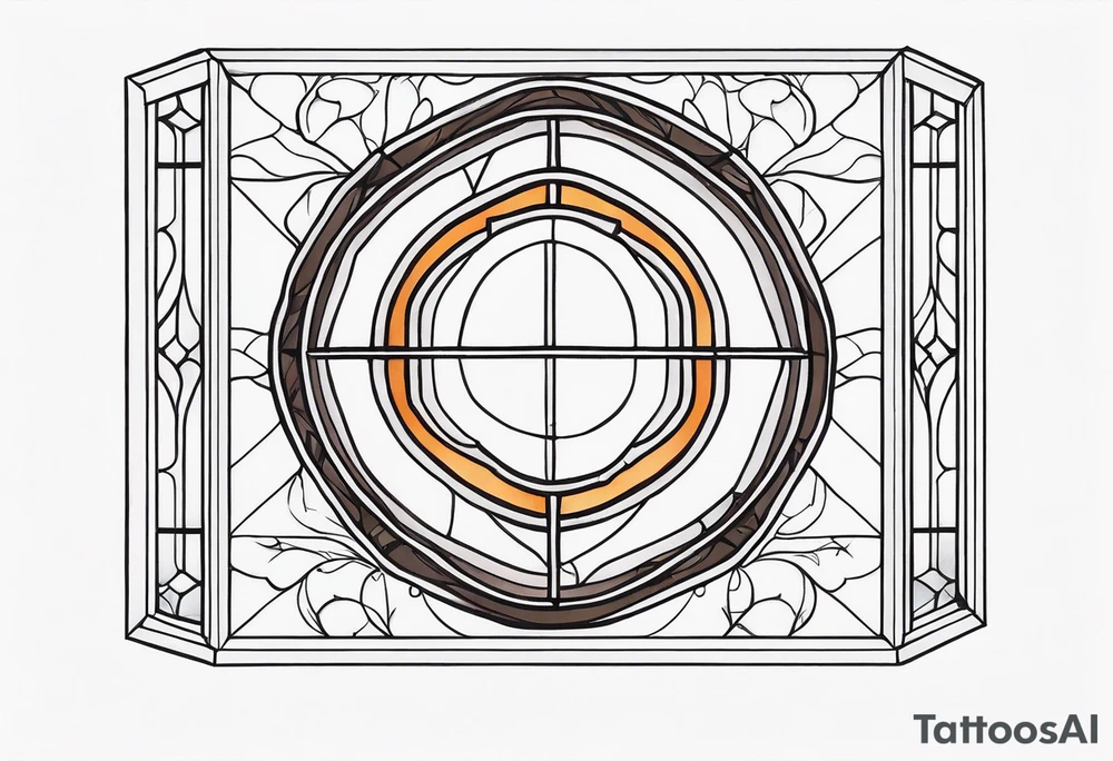 tall octagonal window tattoo idea