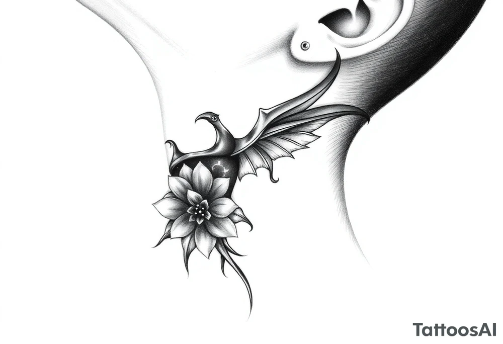 Show me a full  neck tattoo of Danny phantom tattoo idea
