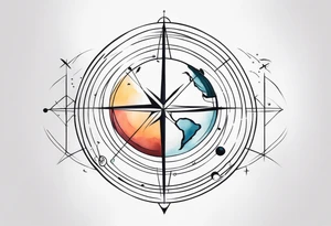 Coordinates and lines tattoo idea