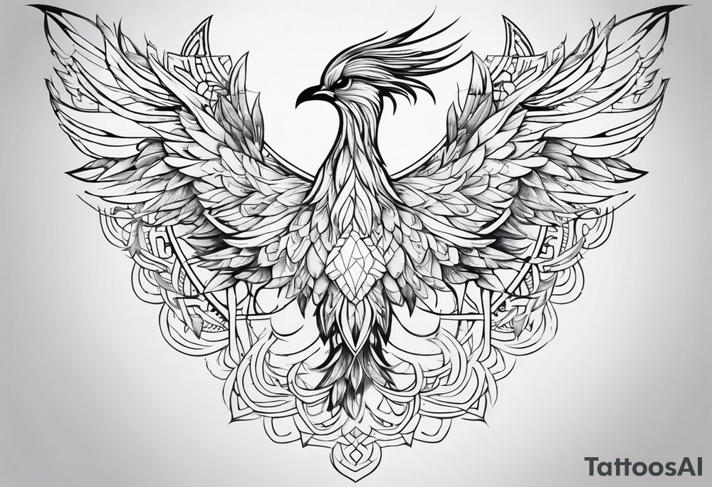 girly phoenix sternum tattoo tattoo idea