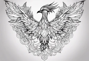 girly phoenix sternum tattoo tattoo idea