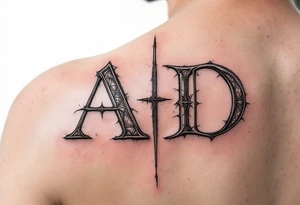 Combination of letters A and D tattoo idea