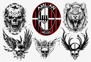 Ac milan, trash polka style tattoo idea
