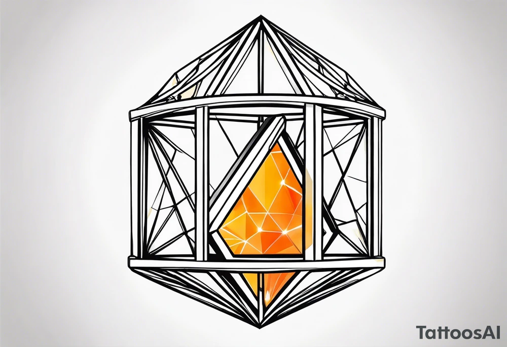 a diamond locked behind prison bars - minimal tattoo idea a diamond locked behind prison bars - minimal tattoo idea