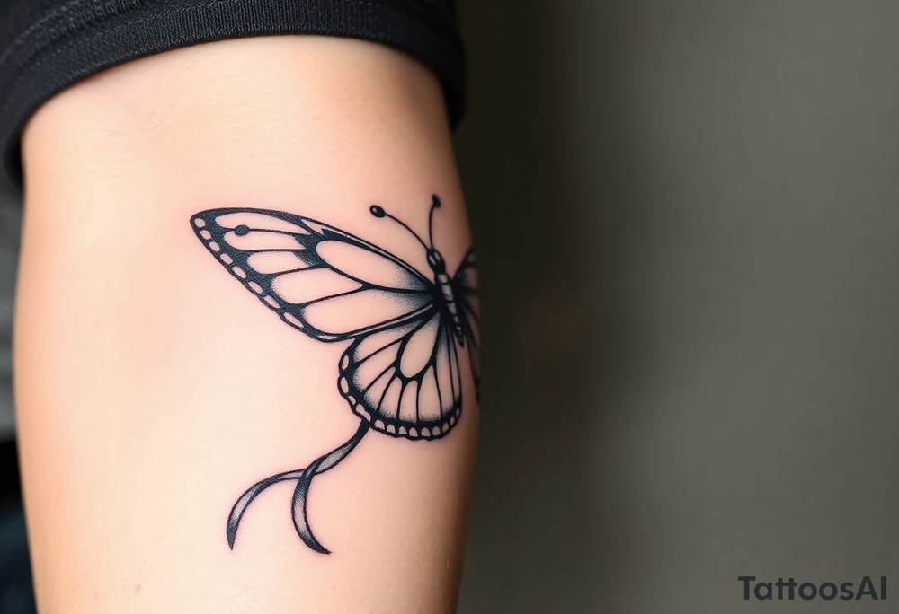 ethereal butterfly with flowing silk ribbons in moonlight tattoo idea ethereal butterfly with flowing silk ribbons in moonlight tattoo idea