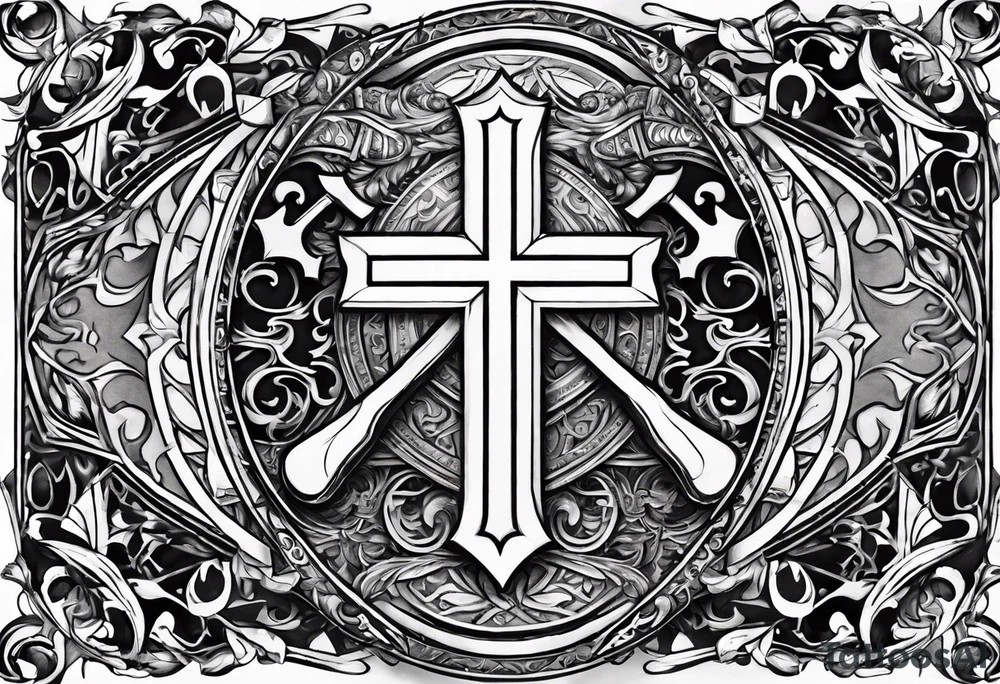 The symbol of Matthias a open Bible and a battle Axe tattoo idea
