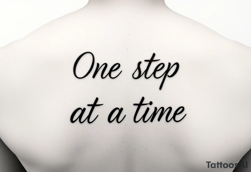 One step at a time 
saying in one line tattoo idea