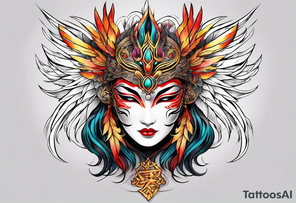 phoenix mask tattoo idea