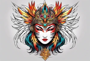 phoenix mask tattoo idea