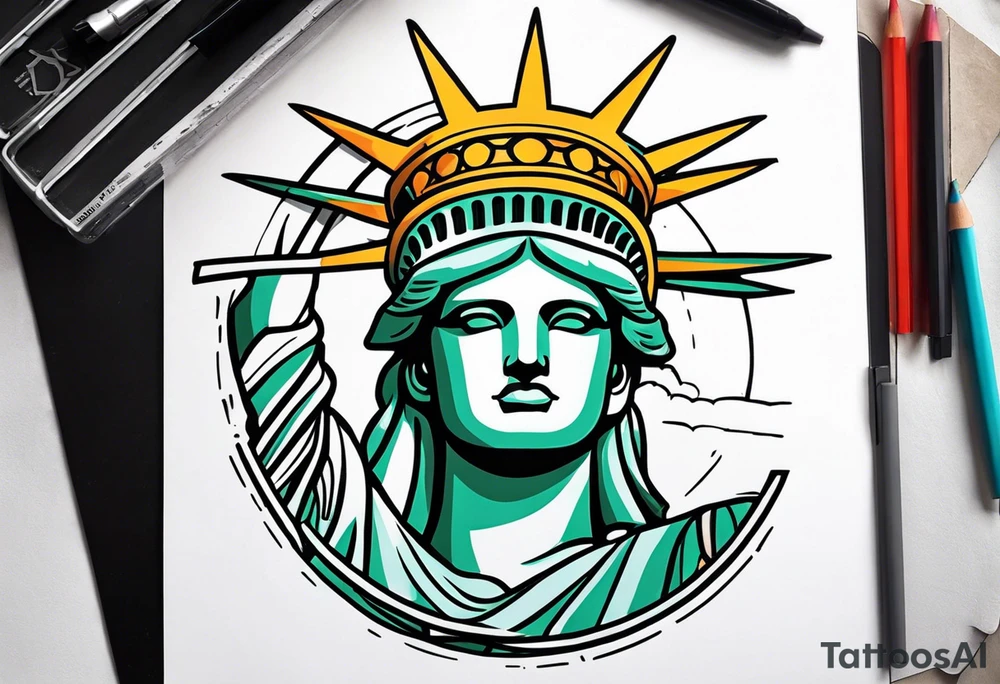 Statue of Liberty no face just the crown tattoo idea