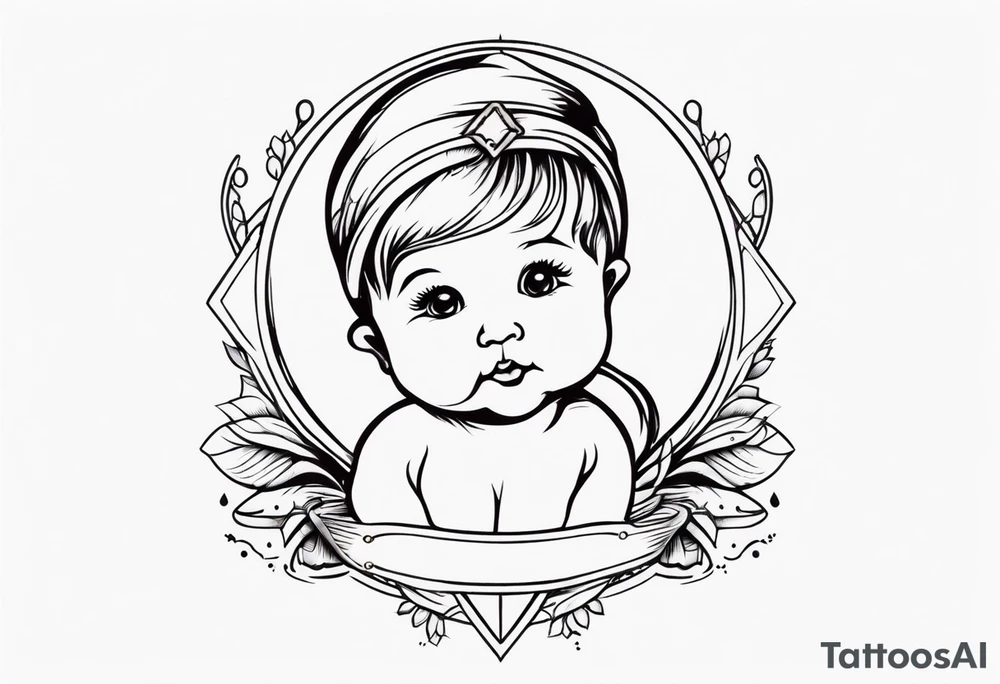 stylish baby tattoo idea