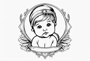 stylish baby tattoo idea