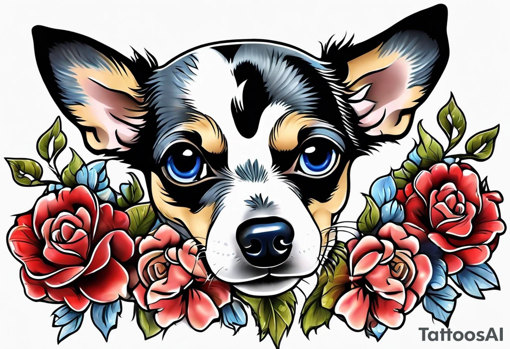 Chihuahua blue merle tattoo idea