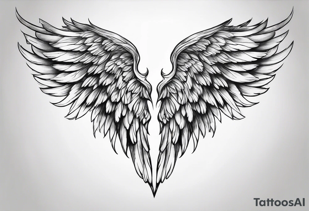 realistic angel
wings tattoo idea