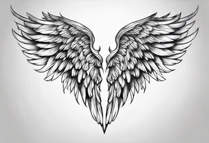realistic angel
wings tattoo idea