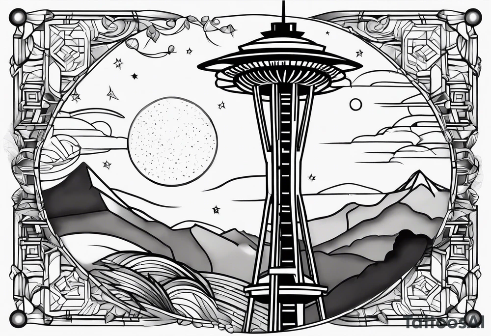 space needle tattoo idea