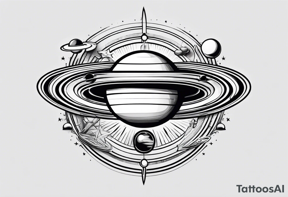 Spinning Saturn on your finger tattoo idea