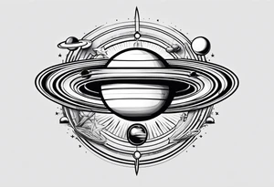 Spinning Saturn on your finger tattoo idea