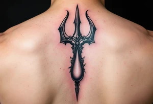 trident with large penis tattoo idea