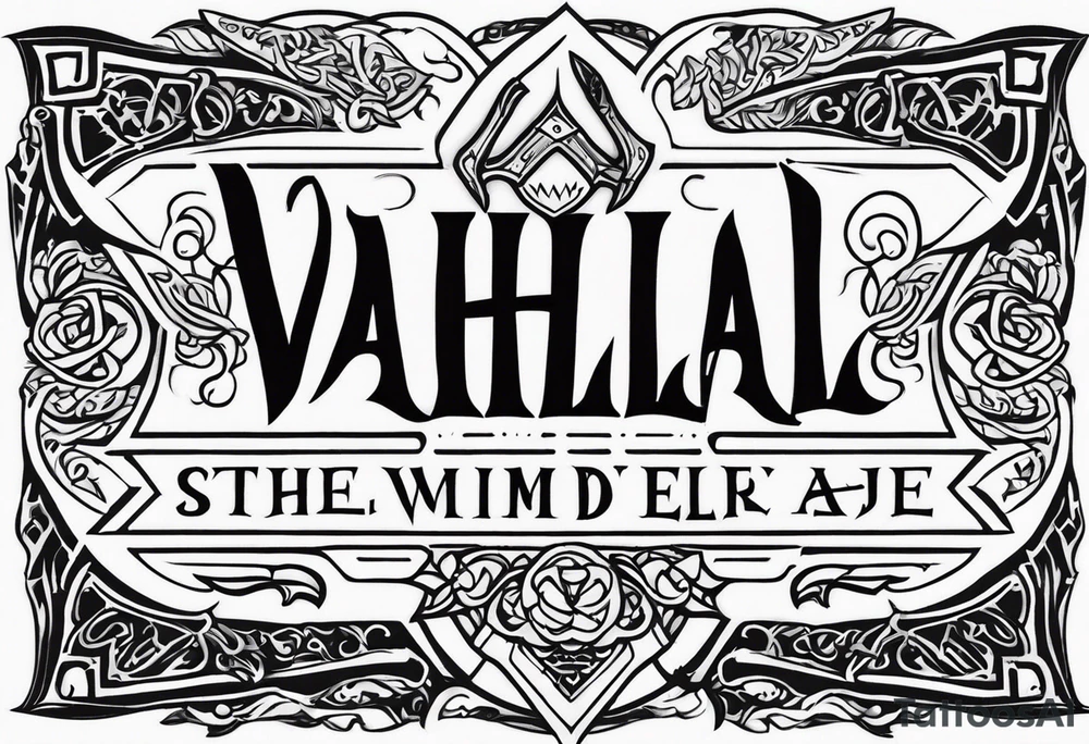 Valhalla sword axe tattoo idea