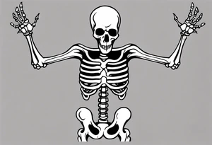 I need a ribcage tattoo of a skeleton.
The skeleton should wear a red/ black suit. tattoo idea