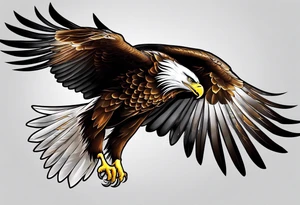 eagle side view flying tattoo idea