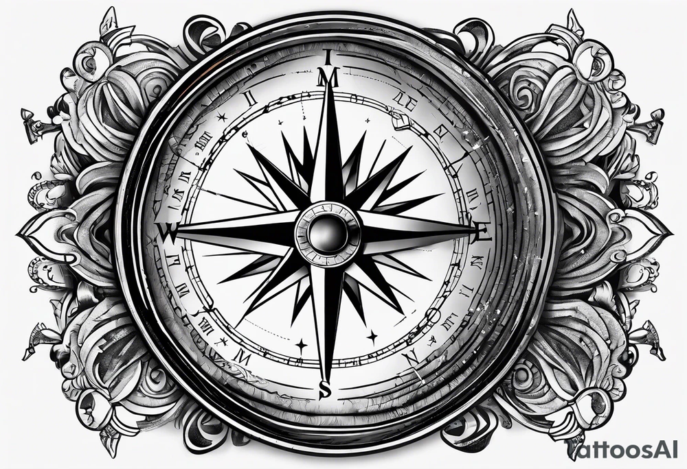Broken compass with the wording, " I choose my own direction. " tattoo idea