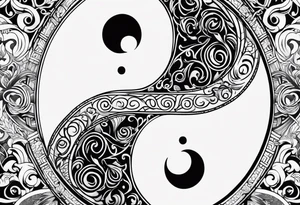 Ying yang with tribal tattoo idea