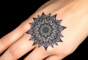 intricate mandala with sacred geometry and cosmic elements tattoo idea