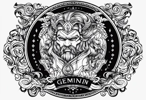 Gemini logo with stitches tattoo idea