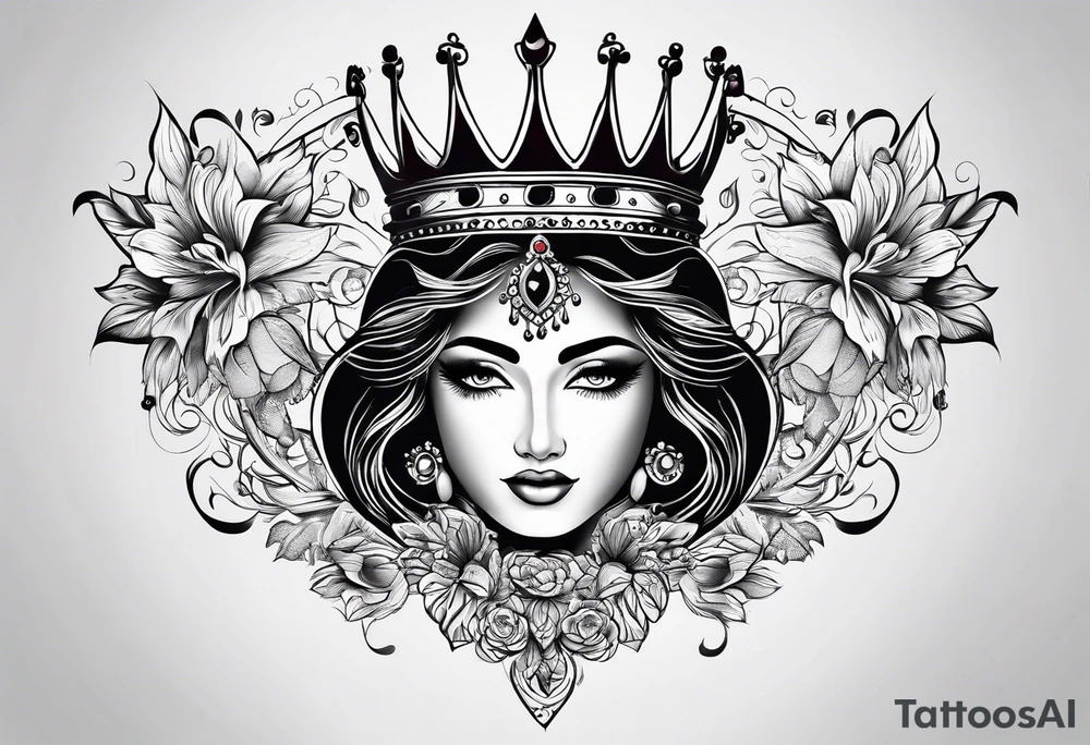 Costa with a small crown on top of Costa tattoo idea