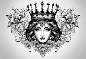 Costa with a small crown on top of Costa tattoo idea