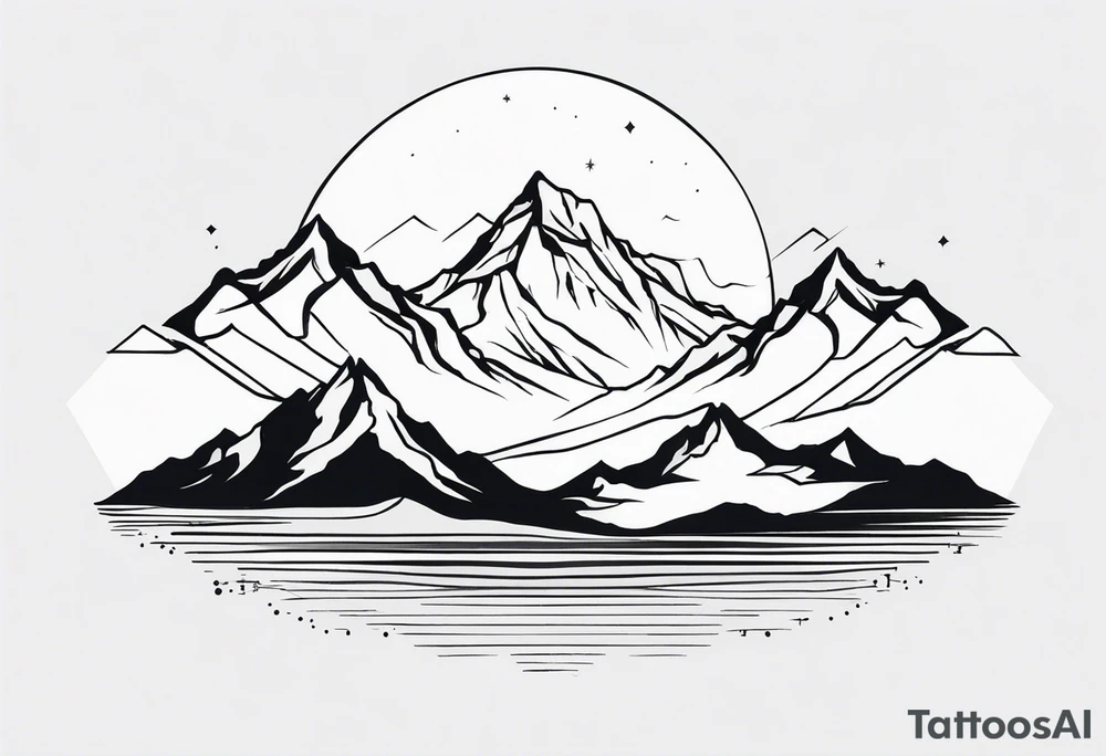 minimalist mountain range tattoo idea