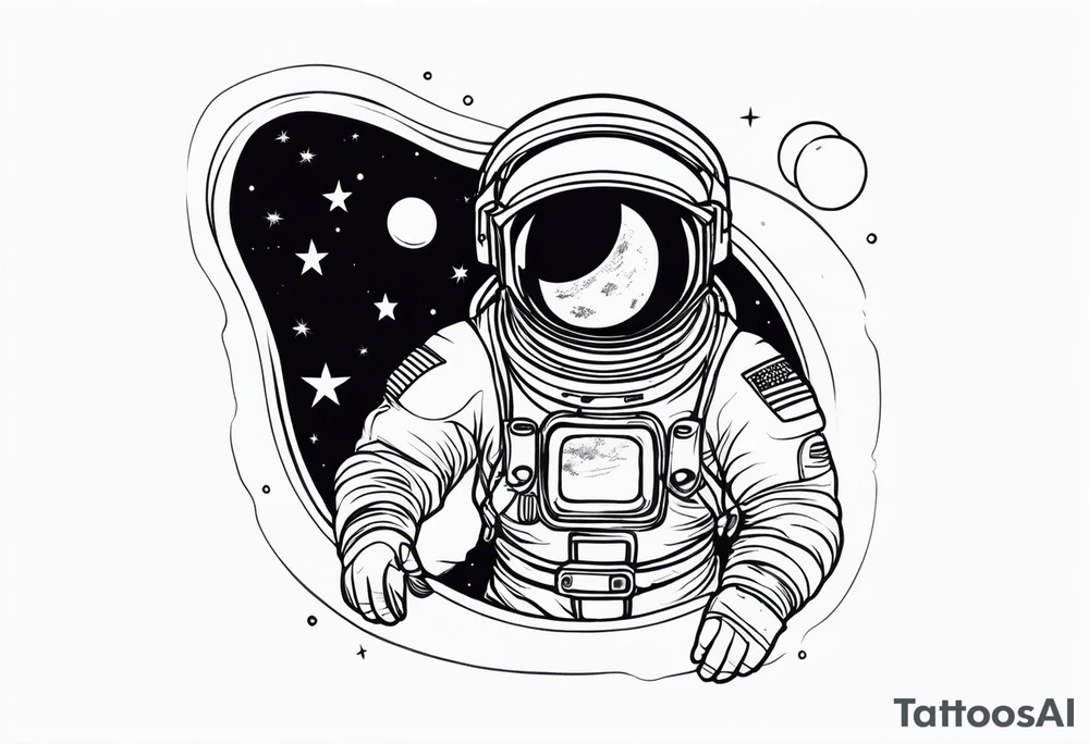 Astronaut floating in space without a helmet tattoo idea Astronaut floating in space without a helmet tattoo idea