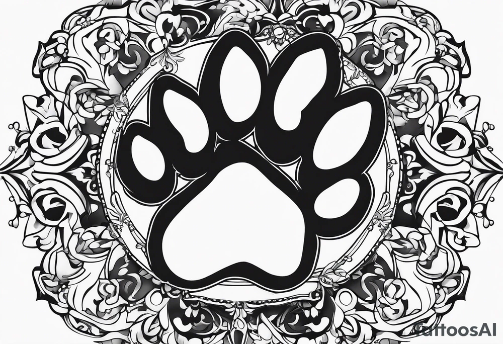 maple, dog paw print tattoo idea