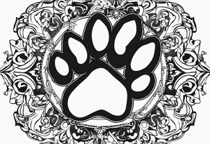 maple, dog paw print tattoo idea