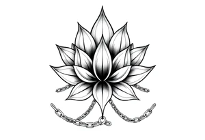 Lotus flower with chains tattoo idea