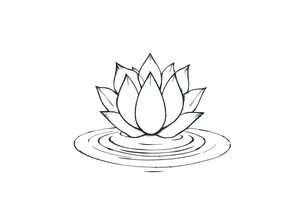 serene lotus flower emerging from sacred waters with ripples tattoo idea