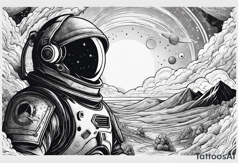 Spartan, outer space, Einstein, physics, writing, sleeve tattoo tattoo idea Spartan, outer space, Einstein, physics, writing, sleeve tattoo tattoo idea