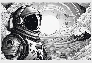 Spartan, outer space, Einstein, physics, writing, sleeve tattoo tattoo idea