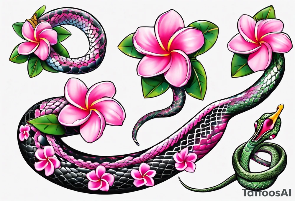 pink plumeria
snake tattoo idea