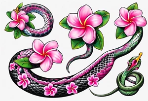 pink plumeria
snake tattoo idea