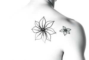 Hong kong flag, no stars inside the flower, the center of the flower is on the right elbow and wraps around the right 
arm. ON THE RIGHT ARM tattoo idea