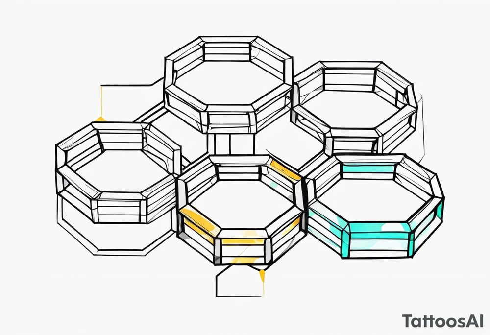 Draw a ring of hexagons tattoo idea