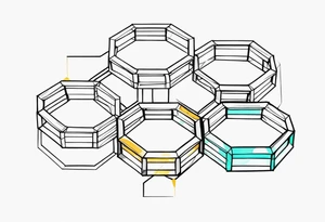 Draw a ring of hexagons tattoo idea